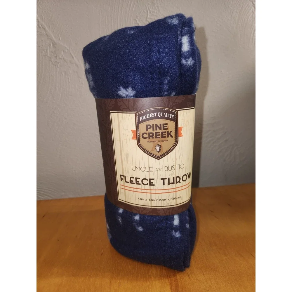 Pine Creek Fleece Throw Blanket 46 x 63 Unique 